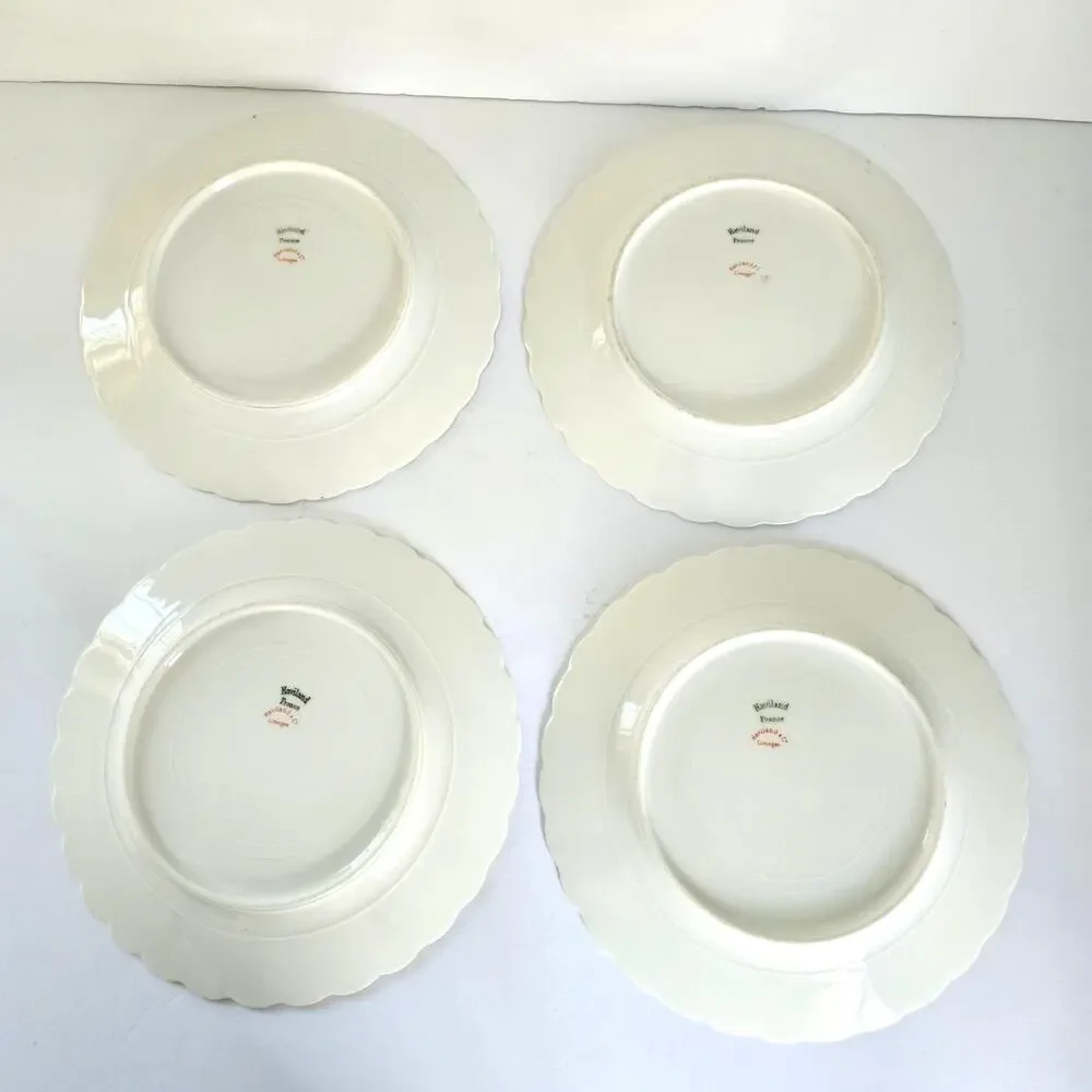 Vintage Haviland Limoges Bread Plate Pink Yellow Floral Cottagecore Set of 4